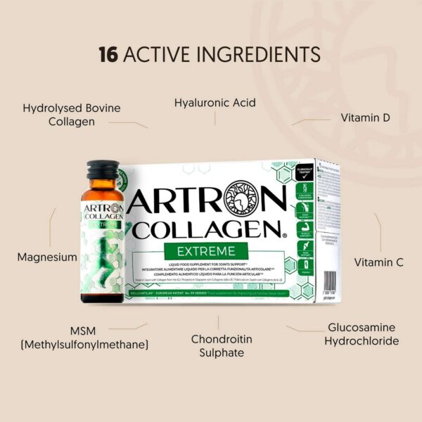 Gold Collagen Liquid Supplement Artron Extreme Liquid Food Supplement For Joints Support 10 x 50ml — изображение 2
