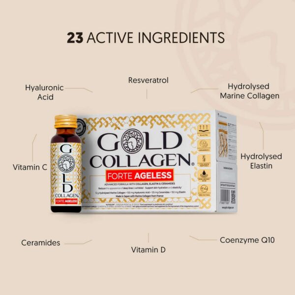 Gold Collagen Liquid Supplement Forte Ageless Liquid Supplement 10 x 50ml — изображение 2