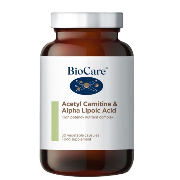 BioCare Weight Management Supplements Acetyl Carnitine & Alpha Lipoic Acid x 30 Capsules
