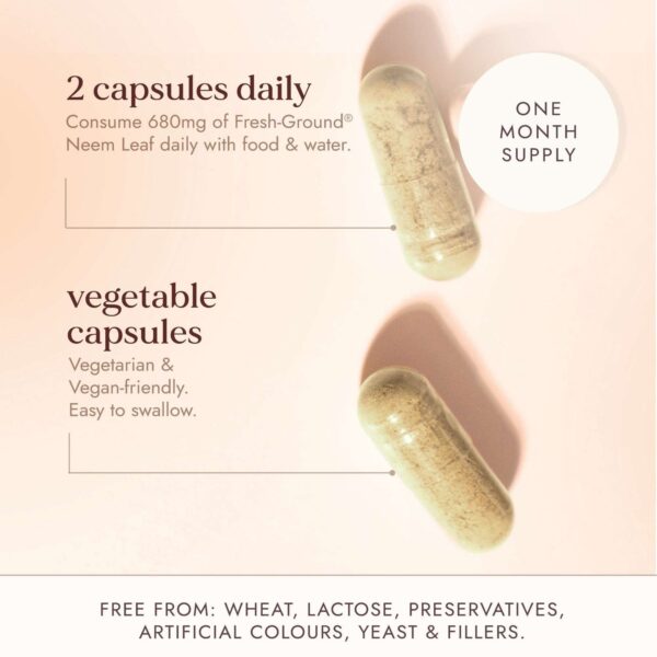 Fushi Single Herb Supplements Organic Neem Leaf x 60 Capsules — изображение 4