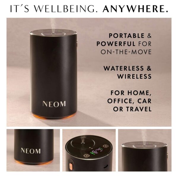 Neom Wellbeing London Pod Mini+ Waterless Essential Oil Diffuser Black — изображение 9