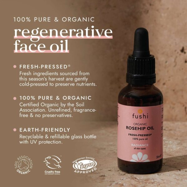 Fushi Skincare Organic Rosehip Oil 30ml — изображение 10